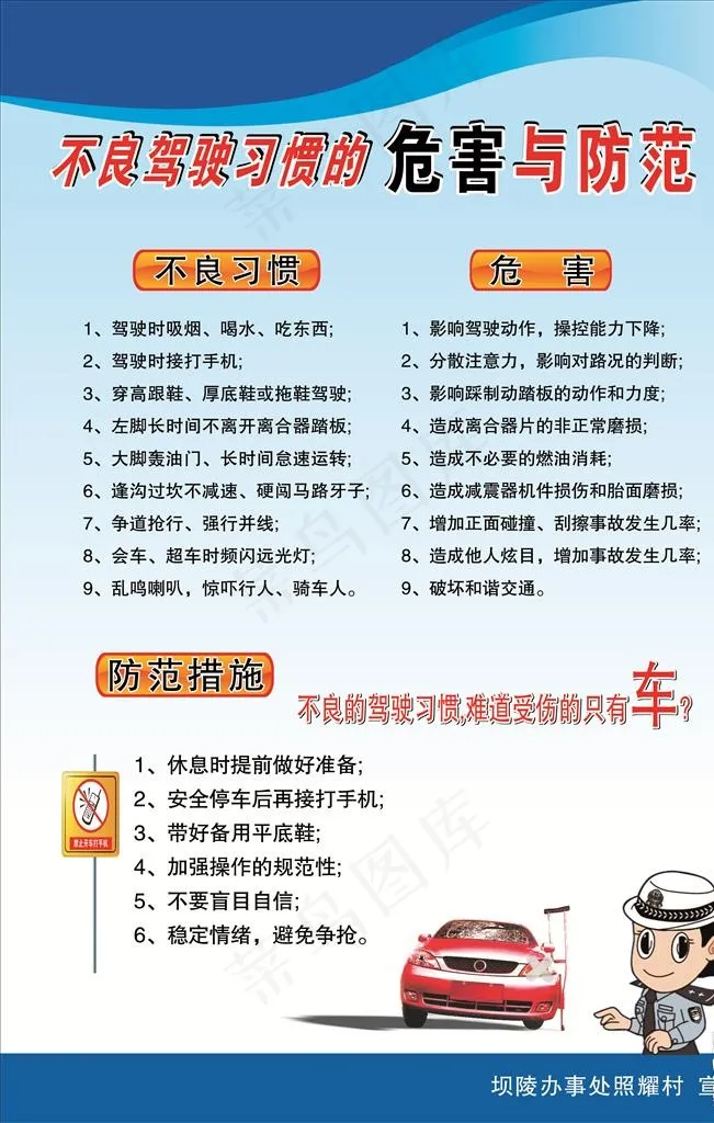 不良驾驶习惯的危害与防范图片cdr矢量模版下载