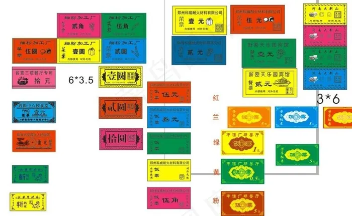 饭票  菜票  餐票图片cdr矢量模版下载