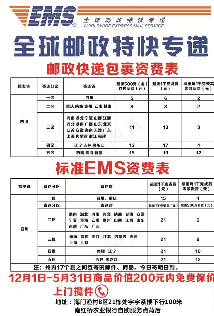 邮政快递宣传单图片cdr矢量模版下载