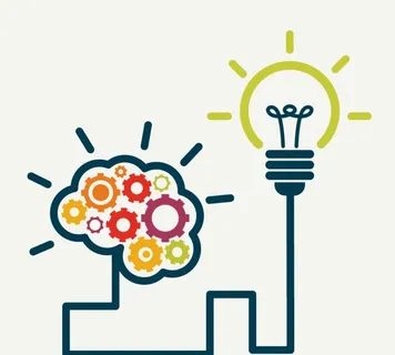 创意大脑与灯泡连线设计矢量图图片