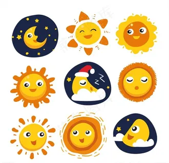 卡通太阳和月亮图片 卡通太阳和月亮图片
