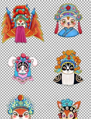 国潮京剧动物图片