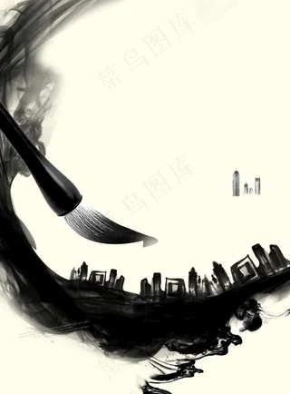 水墨城市图片