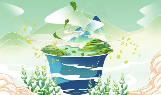 茶插画图片