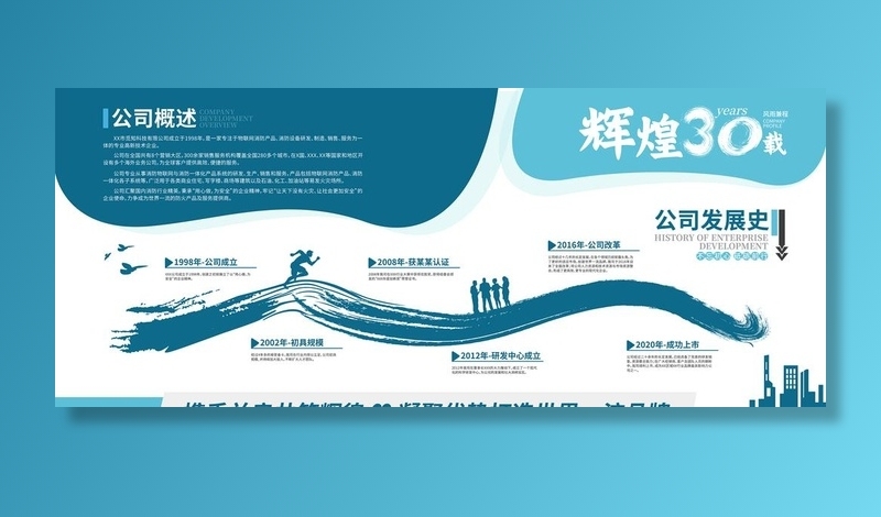 大气科技公司发展历程企业文化墙图片