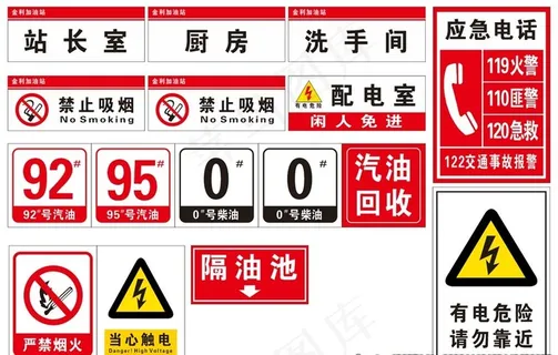 加油站标识 安全标识图片