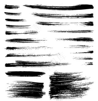 毛笔墨迹笔刷笔触矢量图片