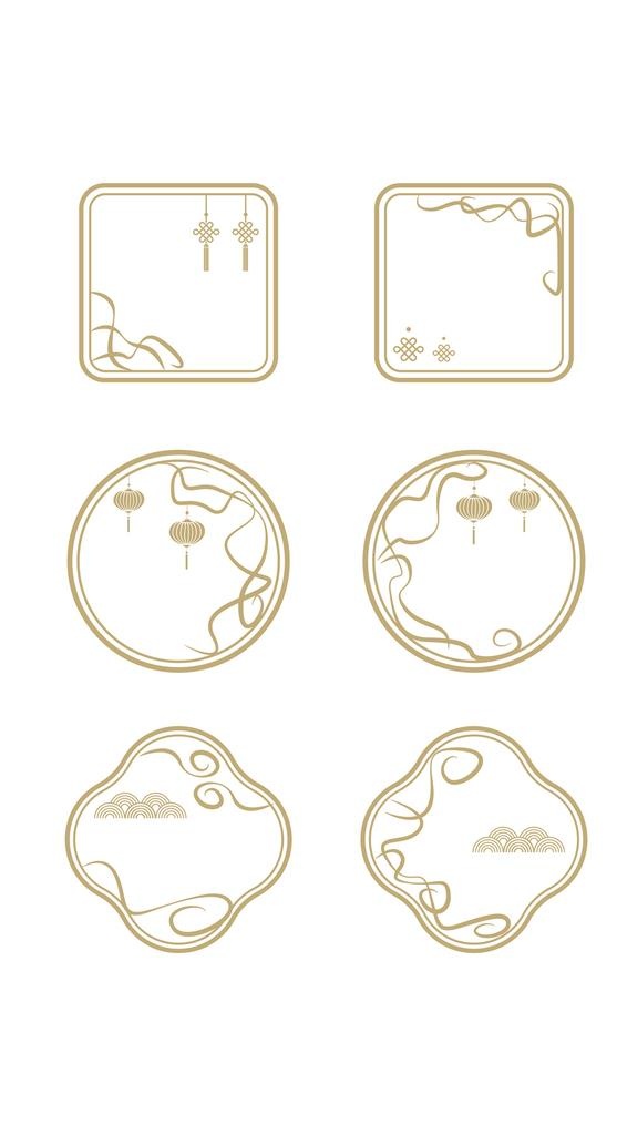 矢量中式古风古典标题框图片