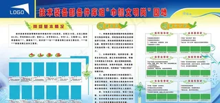 蓝色单位企事业宣传公示展板模板图片