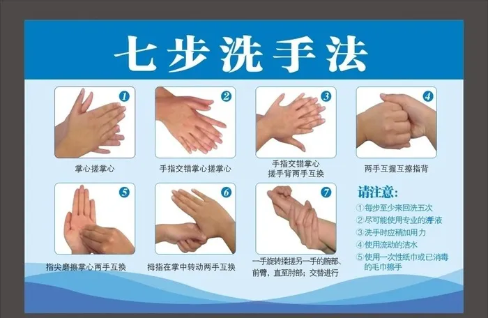 七步洗手法图片cdr矢量模版下载