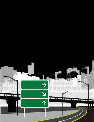 交通桥梁插画图片