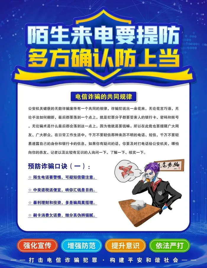 电信诈骗的共同规律图片(3543x4724)psd模版下载