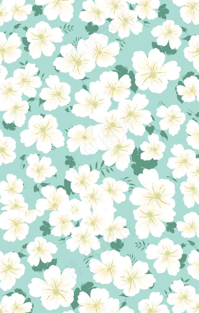 小清新白色碎花图片(3545x5315)psd模版下载