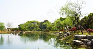 玉湖公园水景图片