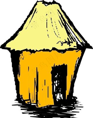 卡通茅屋图片
