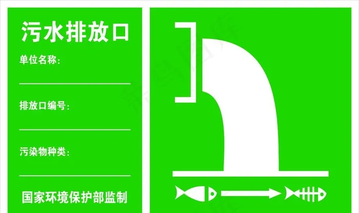 污水排放口标识牌图片cdr矢量模版下载