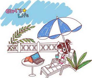 卡通时尚女孩图片