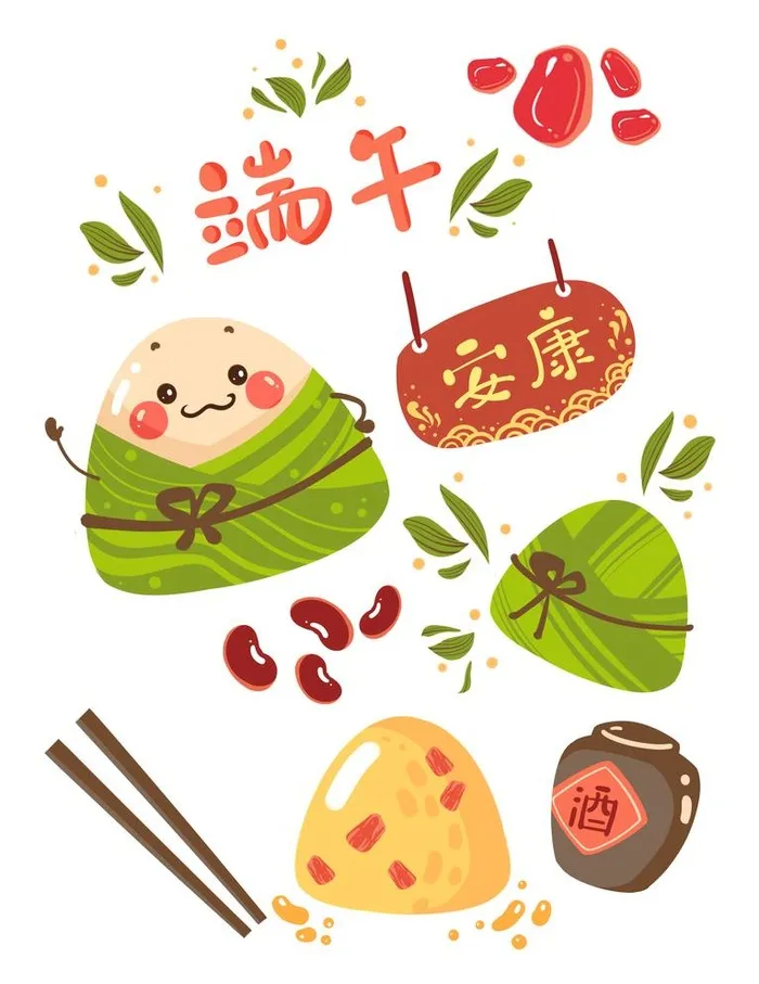 端午节可爱贴纸图片(3072x4107)psd模版下载