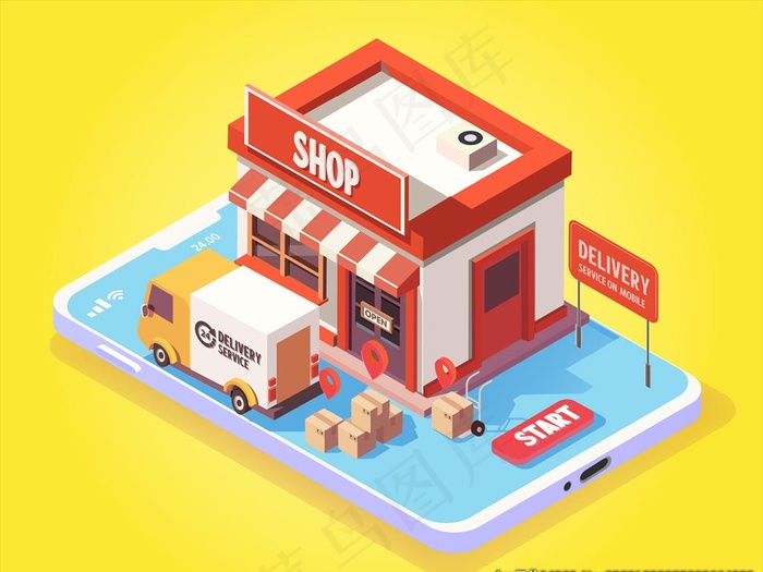 3D街边小店图片