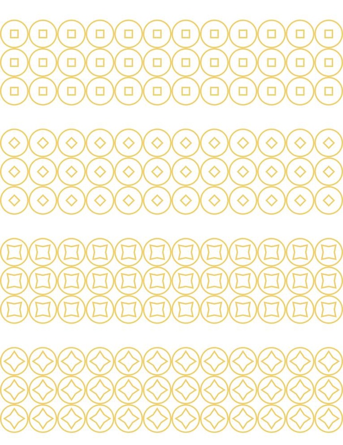 古典金色铜钱花纹图片