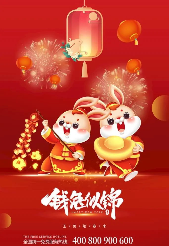 兔年海报图片(3543x5315)psd模版下载