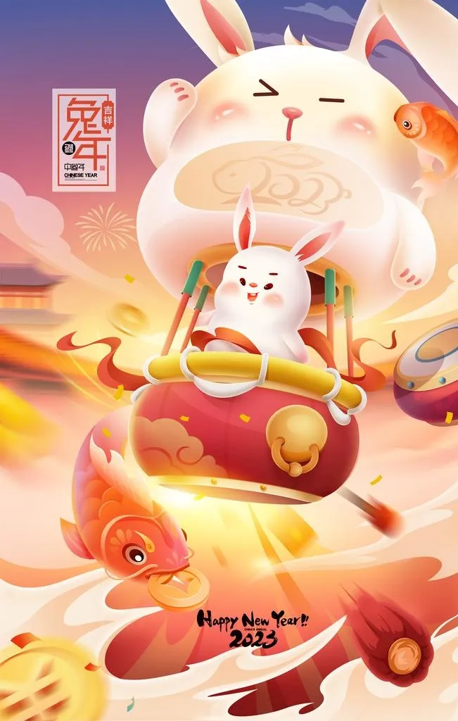 兔年插画图片(3543x5315)psd模版下载