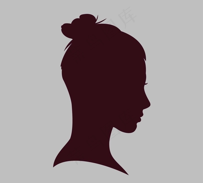 女人剪影与一个包子图片