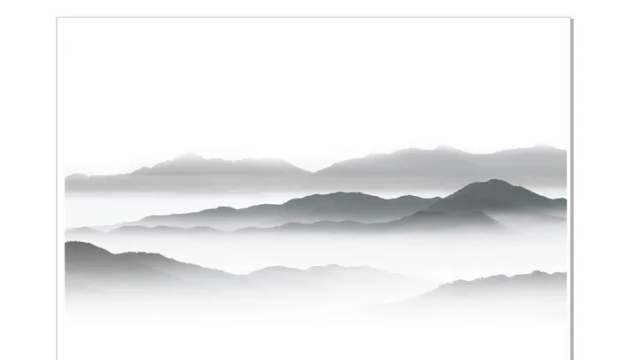 意境水墨山水云层画图片cdr矢量模版下载