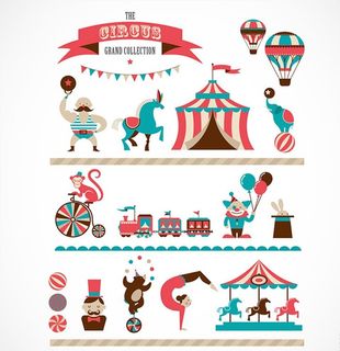 时尚马戏团元素图片