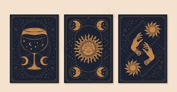 手绘神秘塔罗牌集合图片