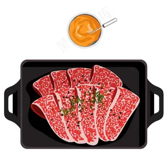 手绘烧烤食材图片