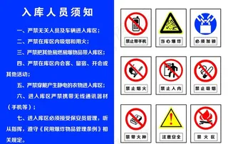 库山入库须知 警示牌图片