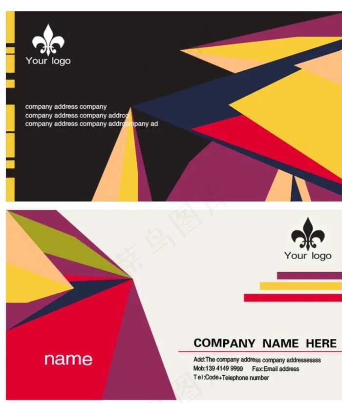 几何名片图片psd模版下载