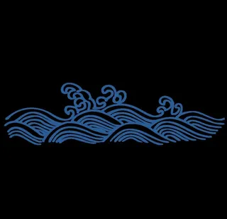 复古中式海浪PNG高清图免扣图片