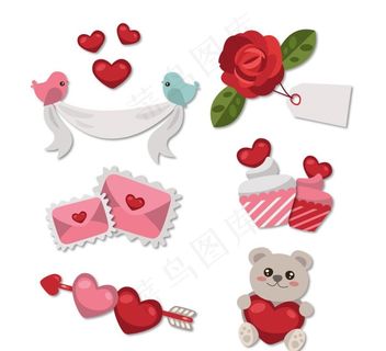 精美情人节元素矢量图图片