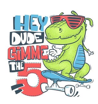 滑板恐龙太阳镜卡通形象图片