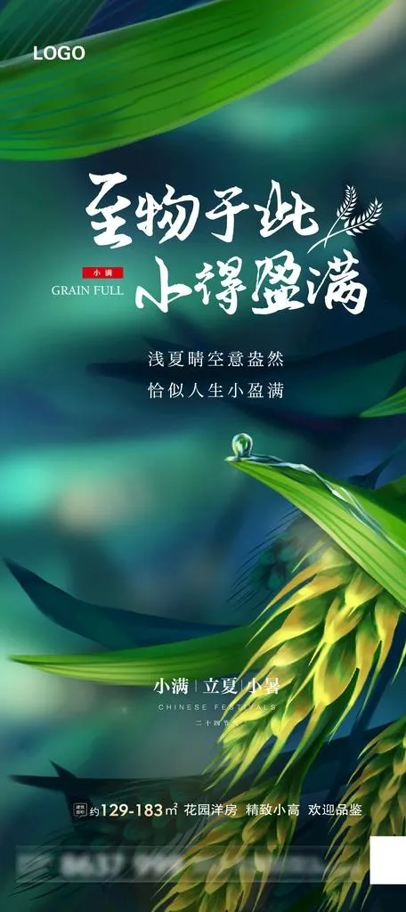 地产小满海报图片eps,ai矢量模版下载
