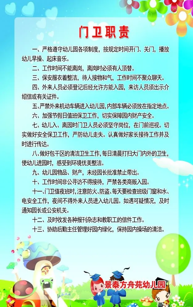 幼儿园工作制度图片(3248x5315)psd模版下载