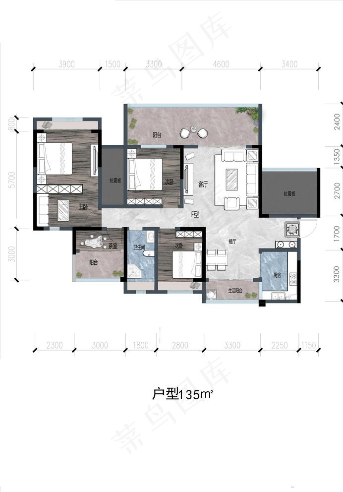 室内户型图图片(4244x6000)psd模版下载