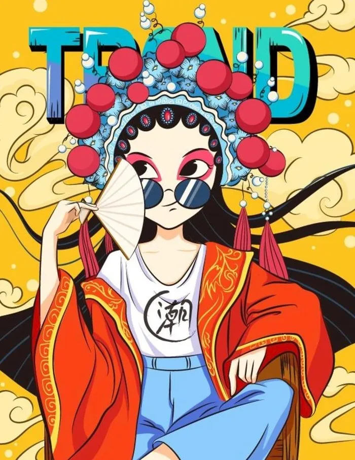 中国风京剧人物图片ai矢量模版下载