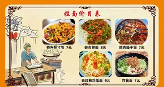 面馆价目表图片