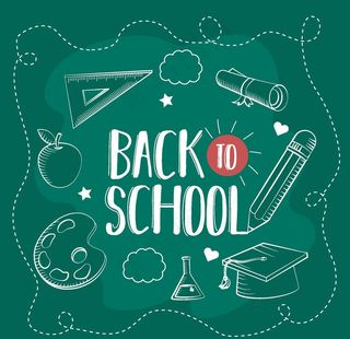 学生日常文具主题插画图片