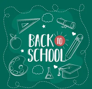 学生日常文具主题插画图片