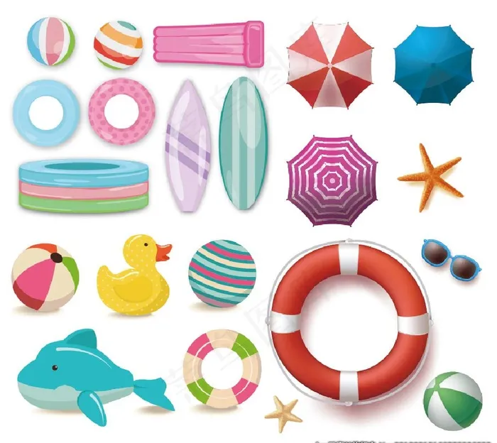 夏天玩具图片ai矢量模版下载