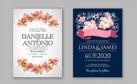 手绘小清新花朵贺卡海报矢量图图片