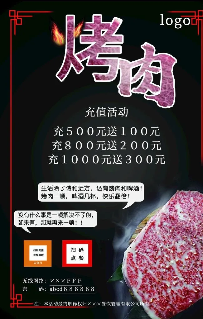 烤肉宣传海报图片(1701x2551)psd模版下载