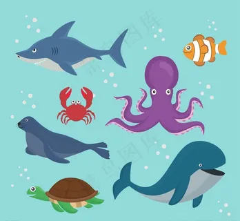 卡通海洋动物图片 卡通海洋动物图片
