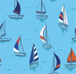 卡通循环图案 帆船图片