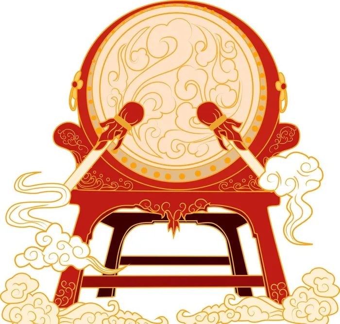 击鼓图片ai矢量模版下载