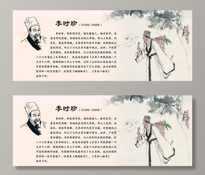 李时珍 宣传海报图片(5669x2413)psd模版下载